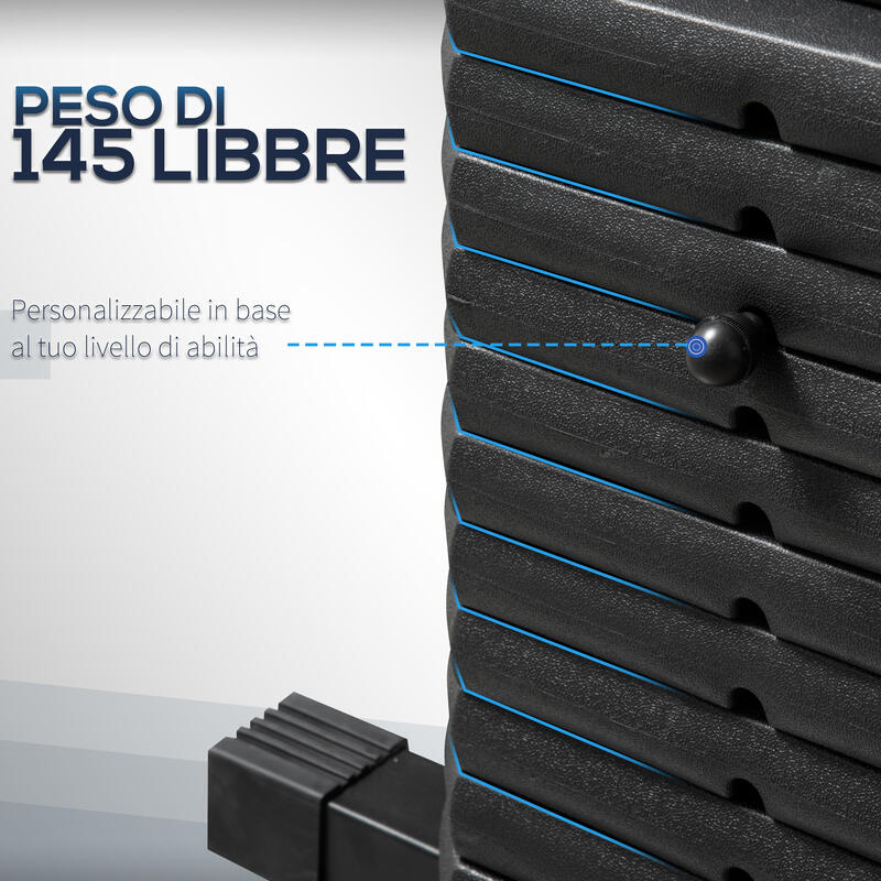 HOMCOM Stație de Fitness  din Oțel Și Pu cu Spătar Căptușit Negru