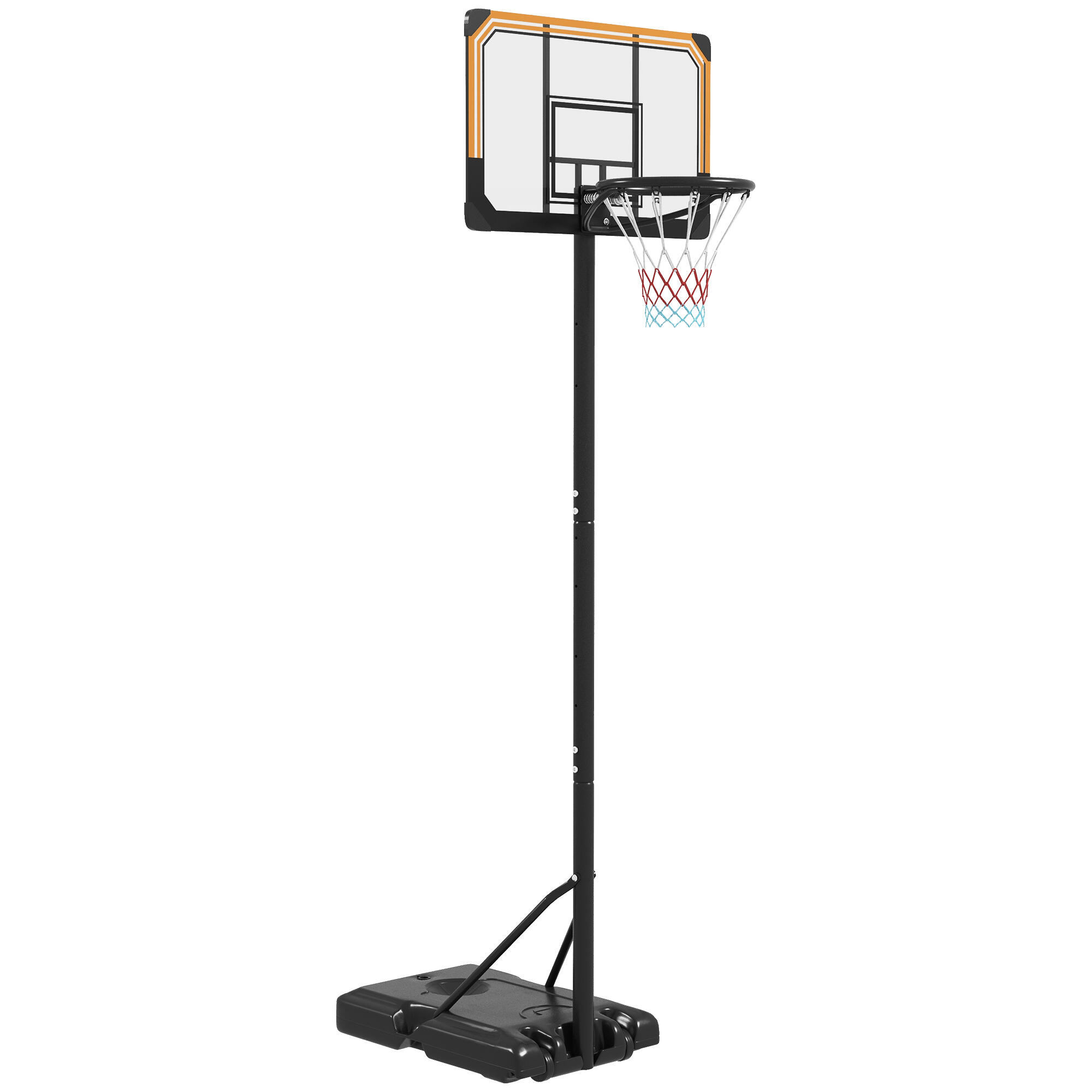 SPORTNOW SPORTNOW Canestro Basket a 6 Altezze Regolabili con Base e Rotelle Nero