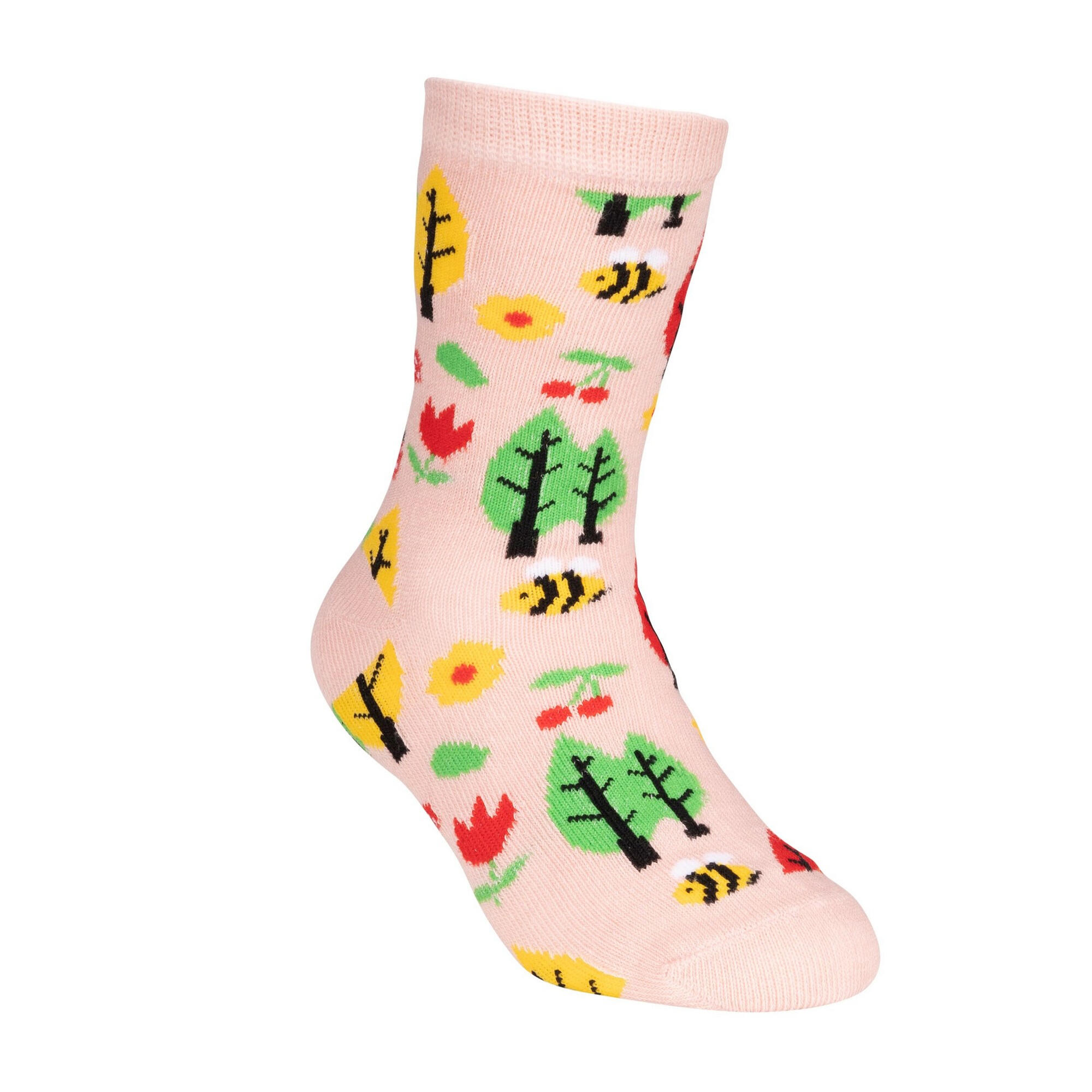 Chaussettes GARDEN Enfant (Blanc Cassé / Rose Clair) 3/4