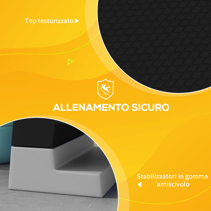SPORTNOW Stepper Reglabil pe Înălțime cu Trepte Abs detașabile, Gri