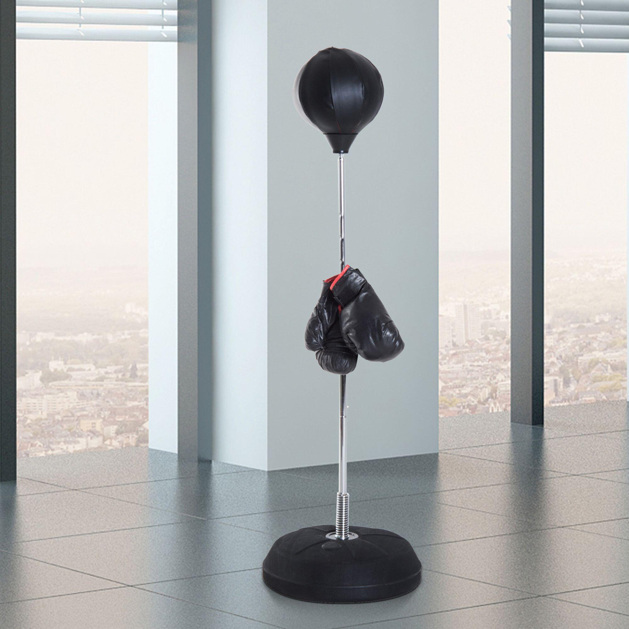 Saco de boxe de pé ø43x126-144 cm preto HOMCOM 2/7