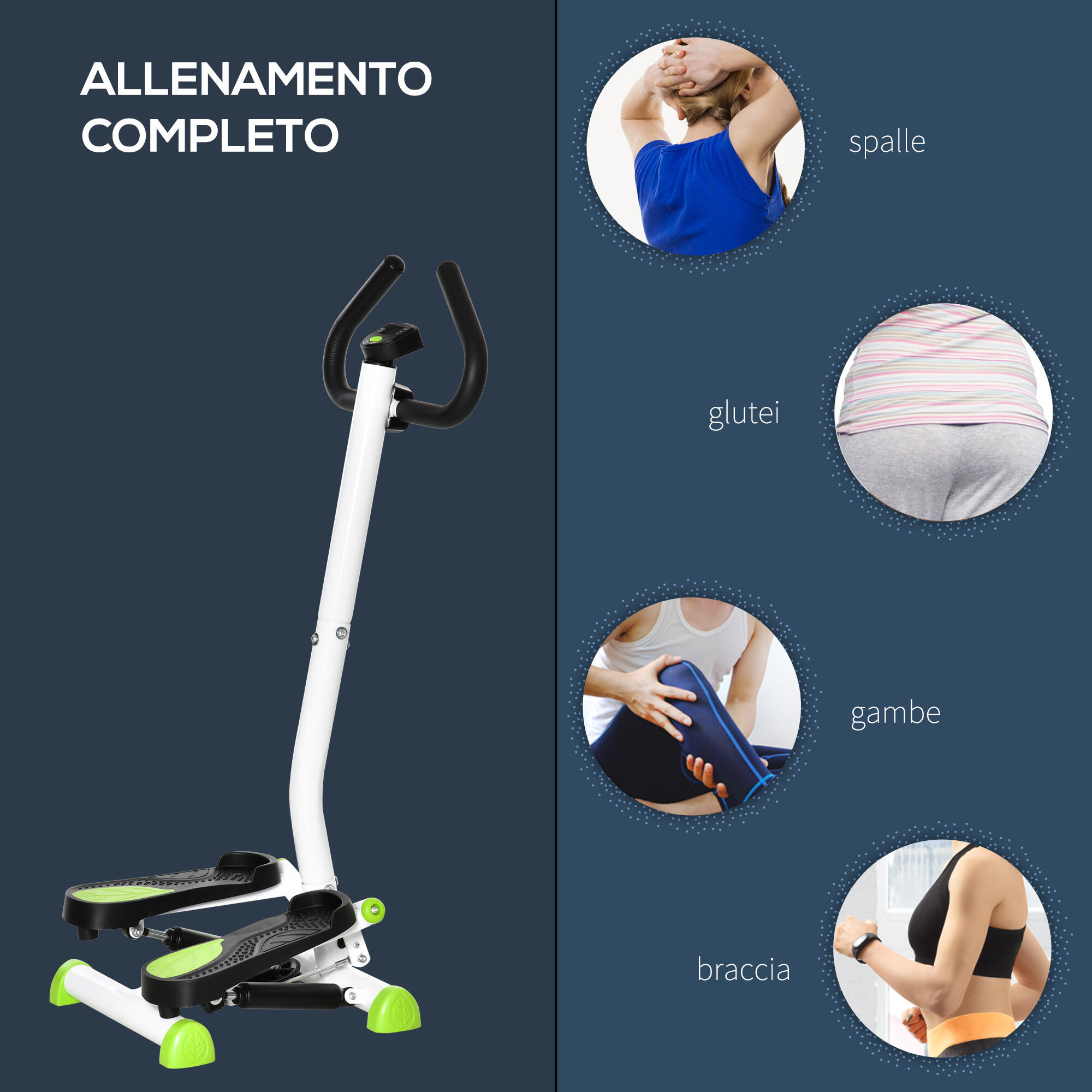 Mini-Stepper Con Display LED E Corde Di Allenamento Per Fitness A Casa – Allenamento Gambe E Braccia