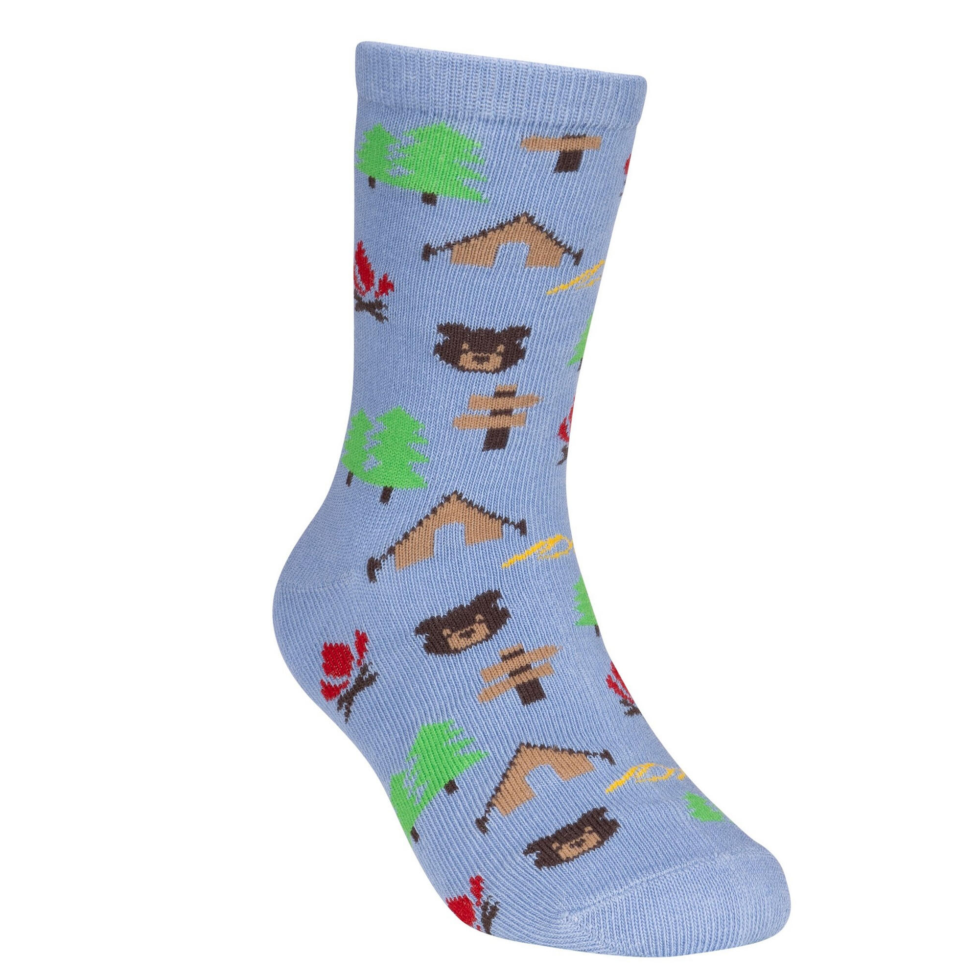 Childrens/Kids Camping Socks (Pack of 2) (Blue/Cream) 2/4
