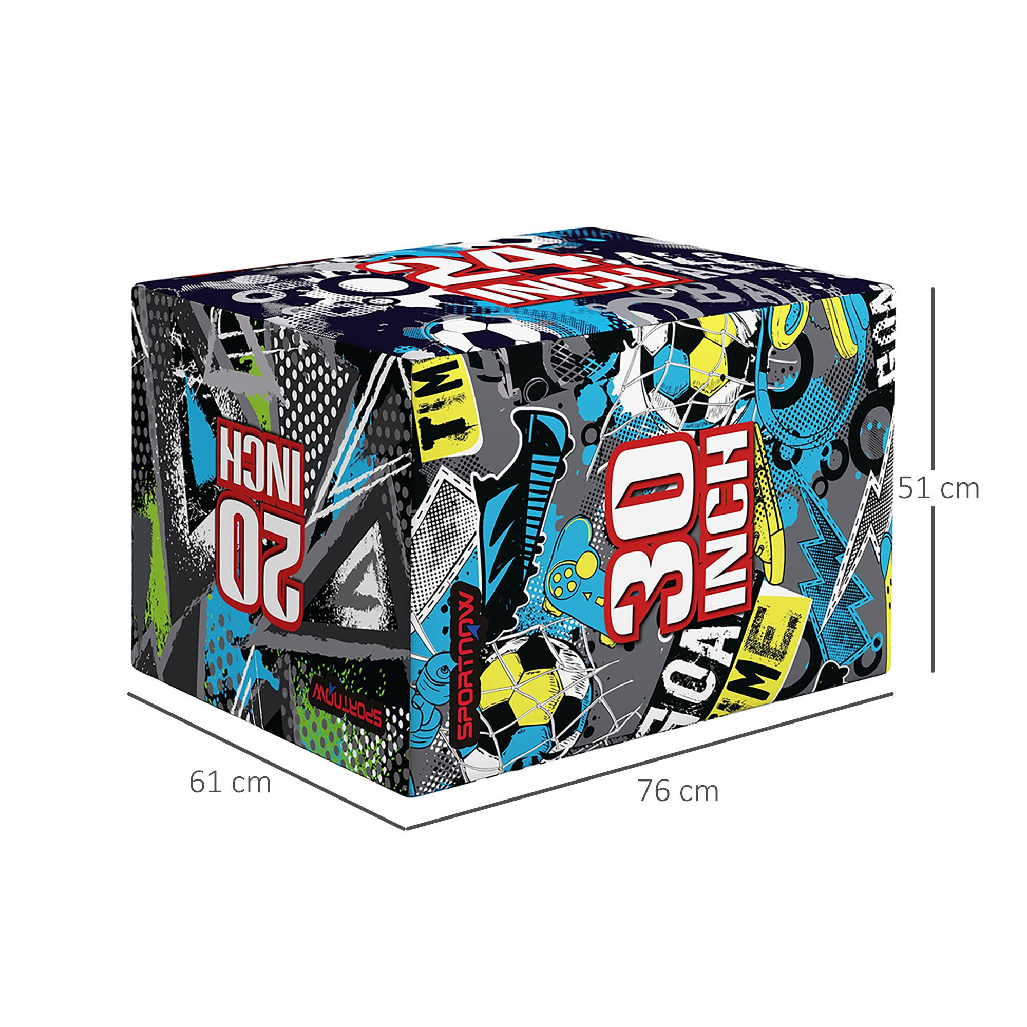SPORTNOW Plyo Box a 3 Altezze Antiscivolo 76x61x51cm 3/7