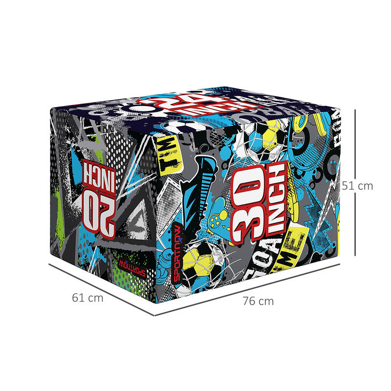 SPORTNOW Cutie Plyo Antiderapantă cu 3 Înălțimi 76X61X51cm