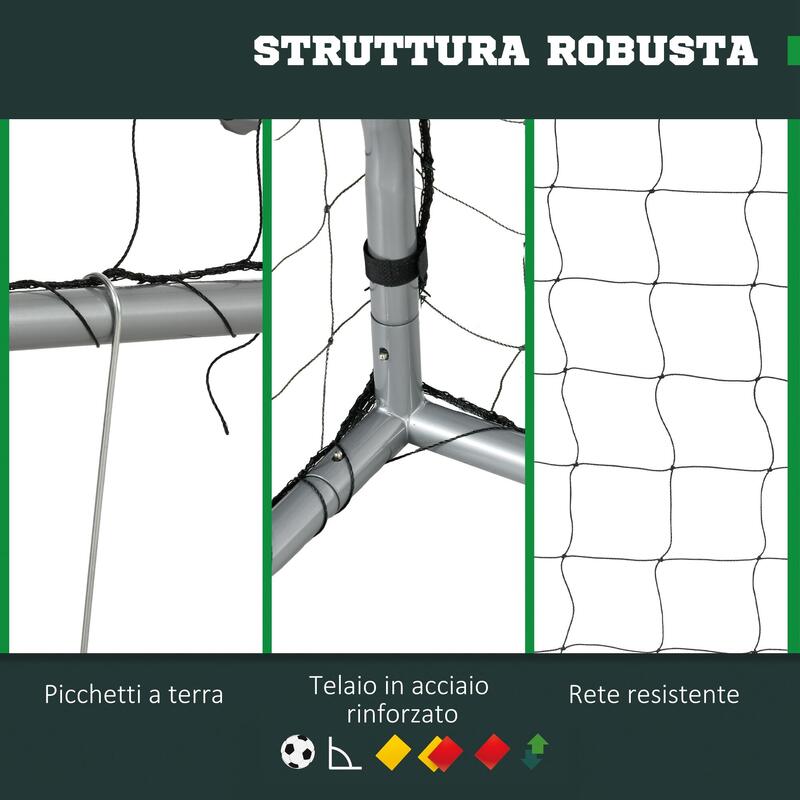 SPORTNOW Port Fotbal 180X120X60 cm Gri, din PE Și Metal