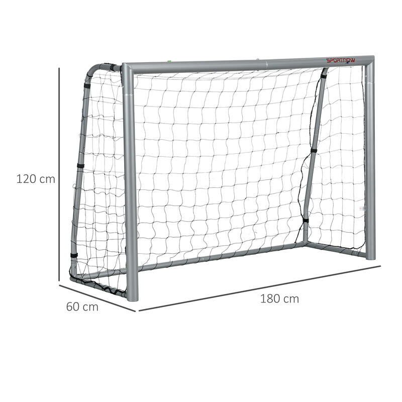 SPORTNOW Port Fotbal 180X120X60 cm Gri, din PE Și Metal