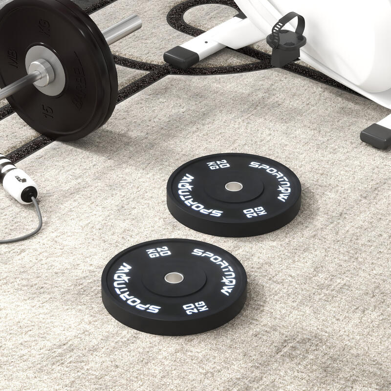 SPORTNOW Set 2 Discuri de Gimnastică de 20 kg pentru Haltere Și Gantere
