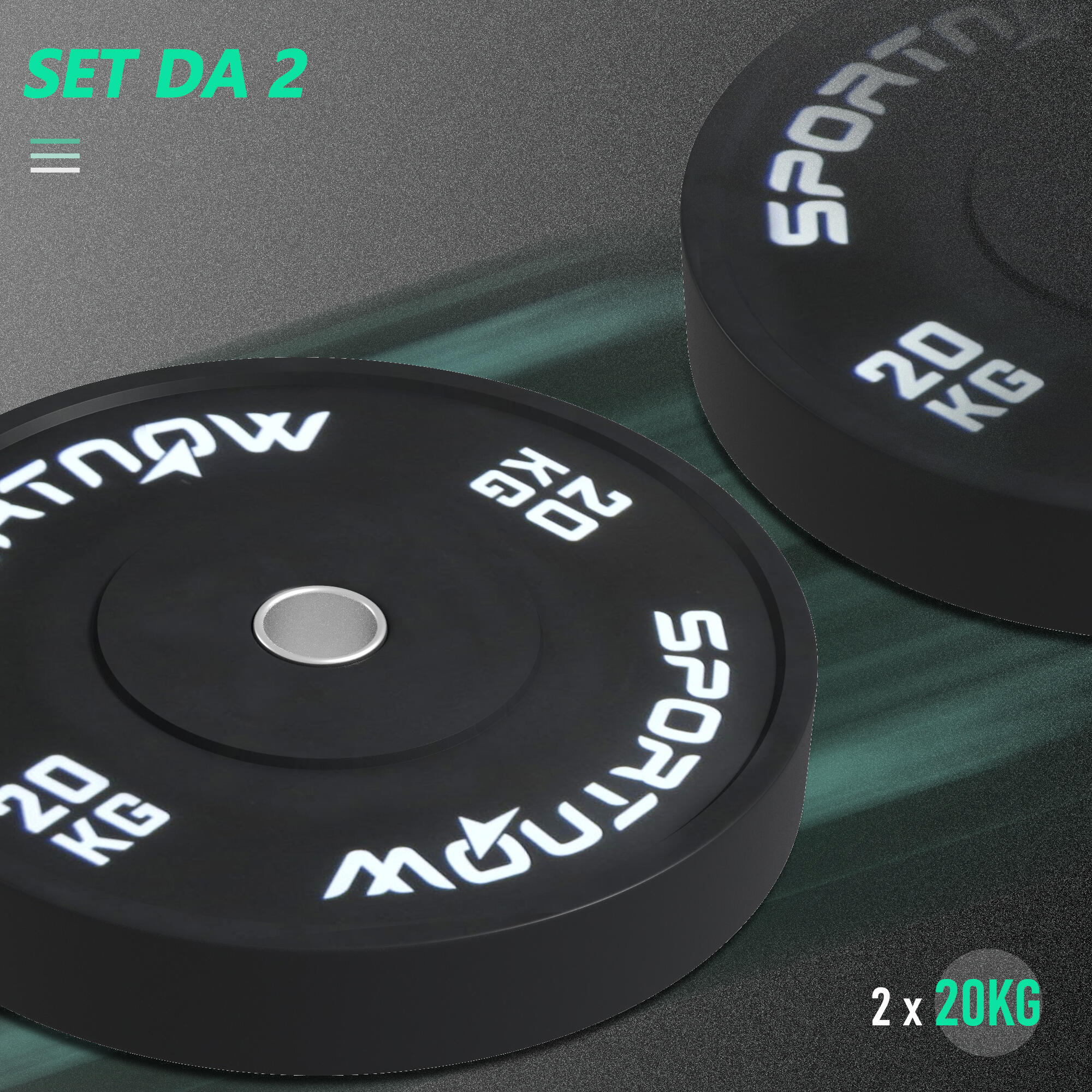 SPORTNOW Set 2 Dischi Palestra da 20kg per Bilanciere e Manubri con Attacco Ø5cm 4/7