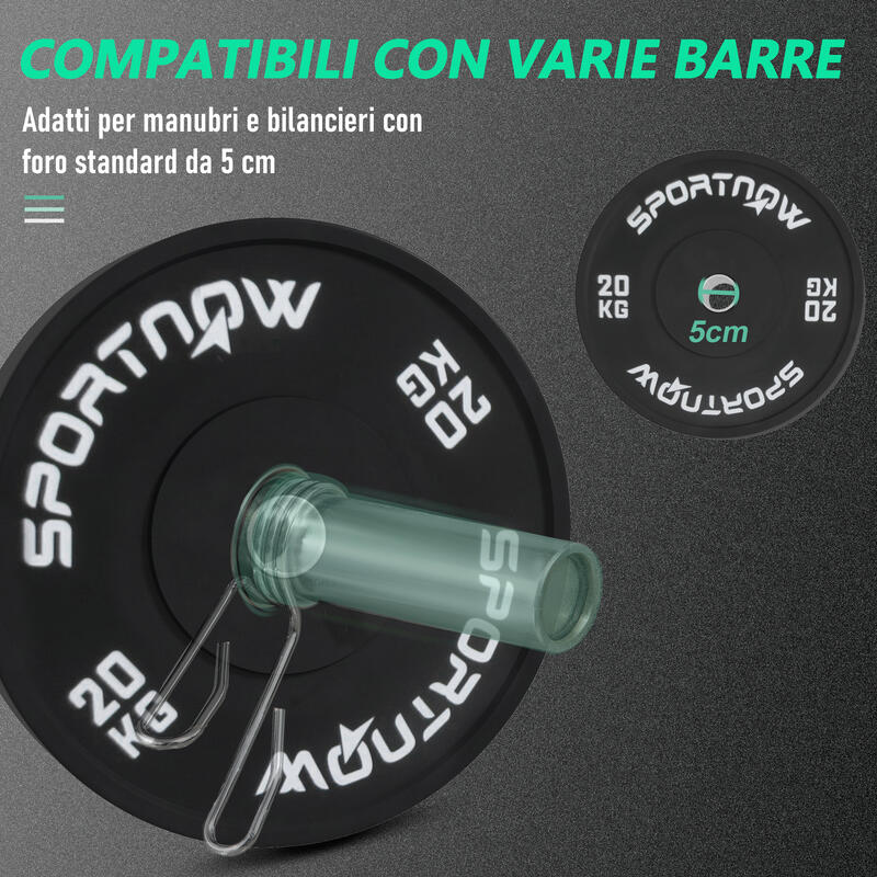 SPORTNOW Set 2 Discuri de Gimnastică de 20 kg pentru Haltere Și Gantere
