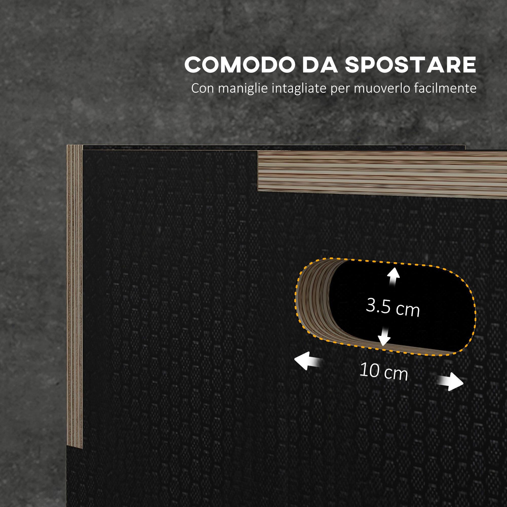 SPORTNOW Box Jump Pliometrico a 3 Altezze Antiscivolo 61-51-41cm Nero 5/8