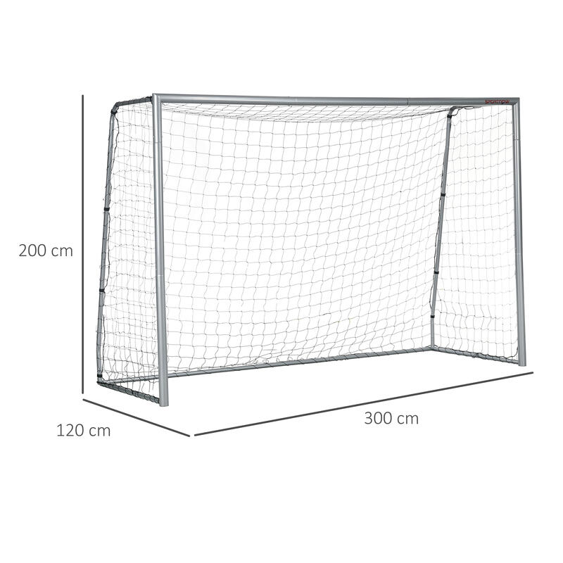 SPORTNOW Poarta de Fotbal 300X120X200 cm, Gri, din PE Și Metal