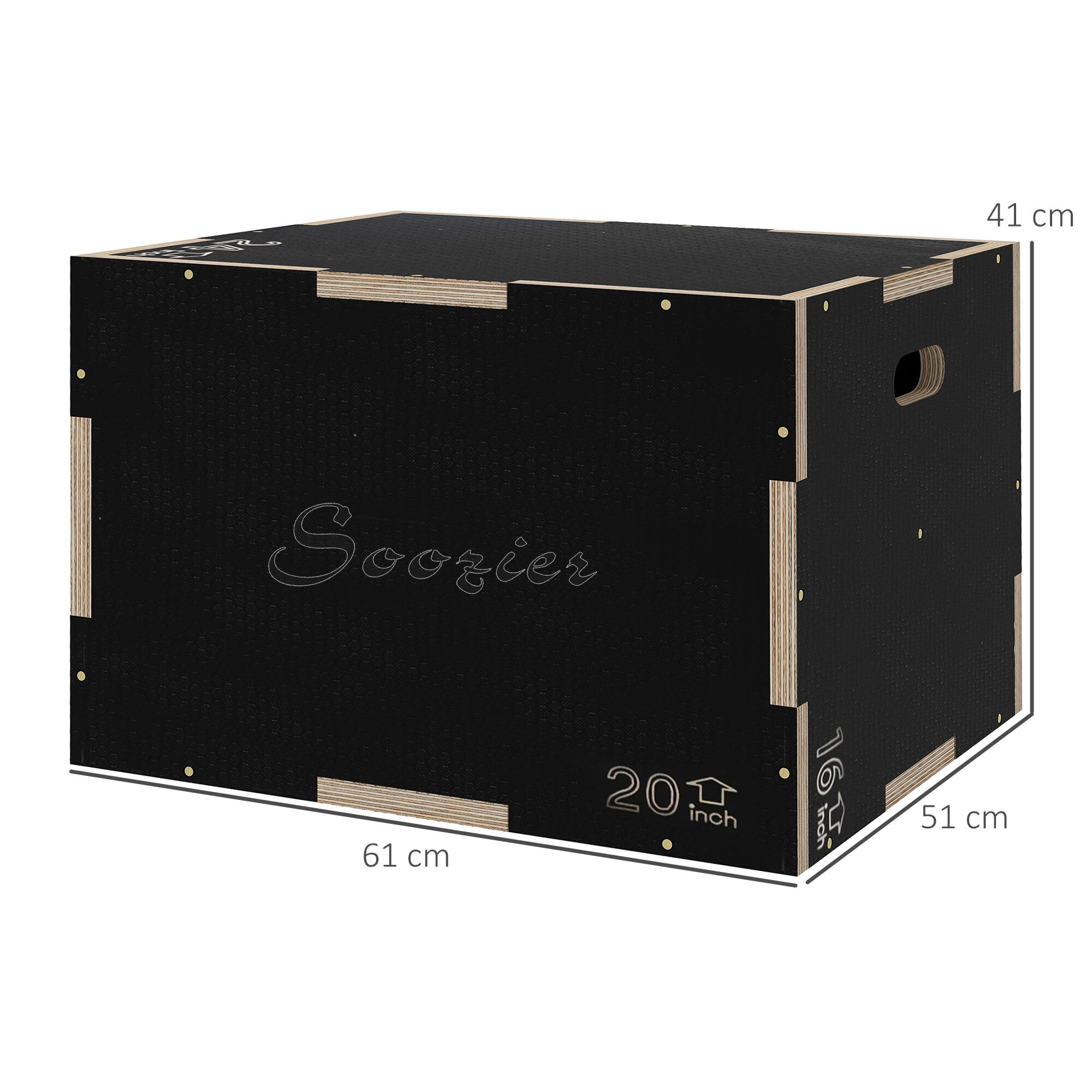 Plyo Box 3 In 1 In Legno 120kg – Box Jump Antiscivolo Con 3 Altezze Per Allenamento A Casa E Palestra