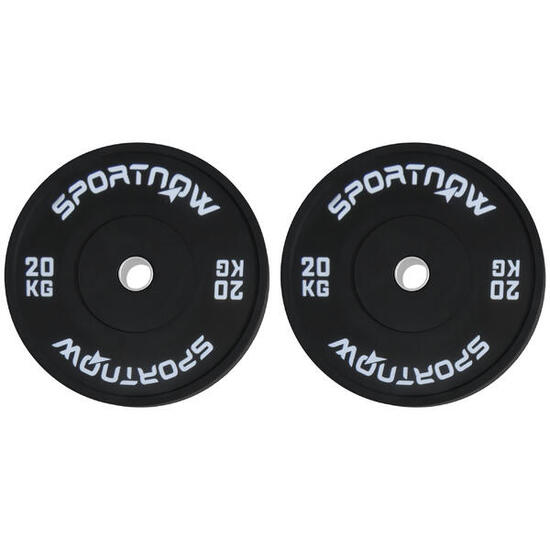 SPORTNOW Set 2 Dischi Palestra da 20kg per Bilanciere e Manubri con Attacco Ø5cm