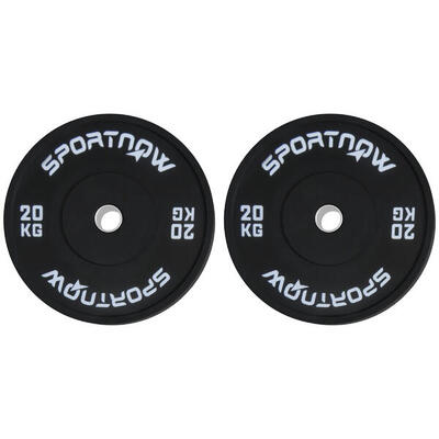 SPORTNOW Set 2 Dischi Palestra da 20kg per Bilanciere e Manubri con Attacco Ø5cm