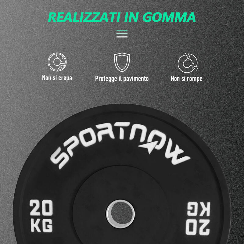 SPORTNOW Set 2 Discuri de Gimnastică de 20 kg pentru Haltere Și Gantere