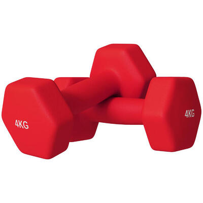 SPORTNOW Set 2 Manubri Esagonali da 2x4 kg 19x9x9 cm Rosso