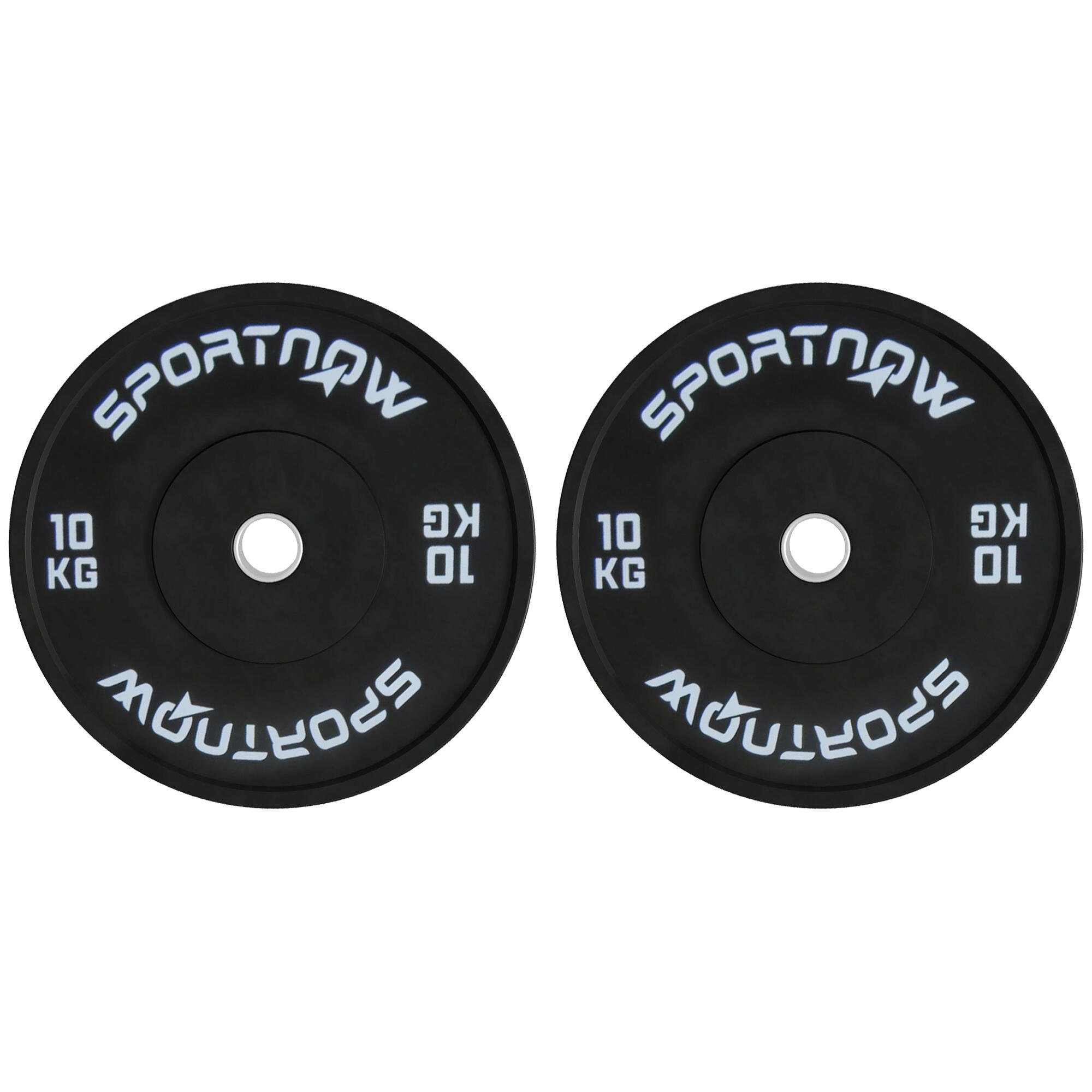 SPORTNOW Set 2 Dischi Palestra da 10kg per Bilanciere e Manubri con Attacco Ø5cm 1/7
