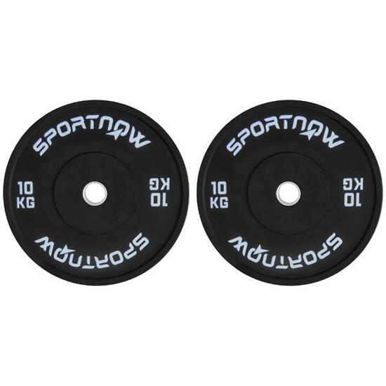 SPORTNOW Set 2 Dischi Palestra da 10kg per Bilanciere e Manubri con Attacco Ø5cm