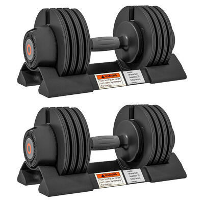SPORTNOW Set 2 Pesi Regolabili con Spazio Porta Manubri Nero