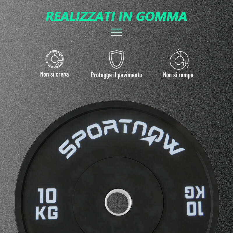 SPORTNOW Set 2 Discuri de Gimnastică de 10 kg pentru Haltere Și Gantere