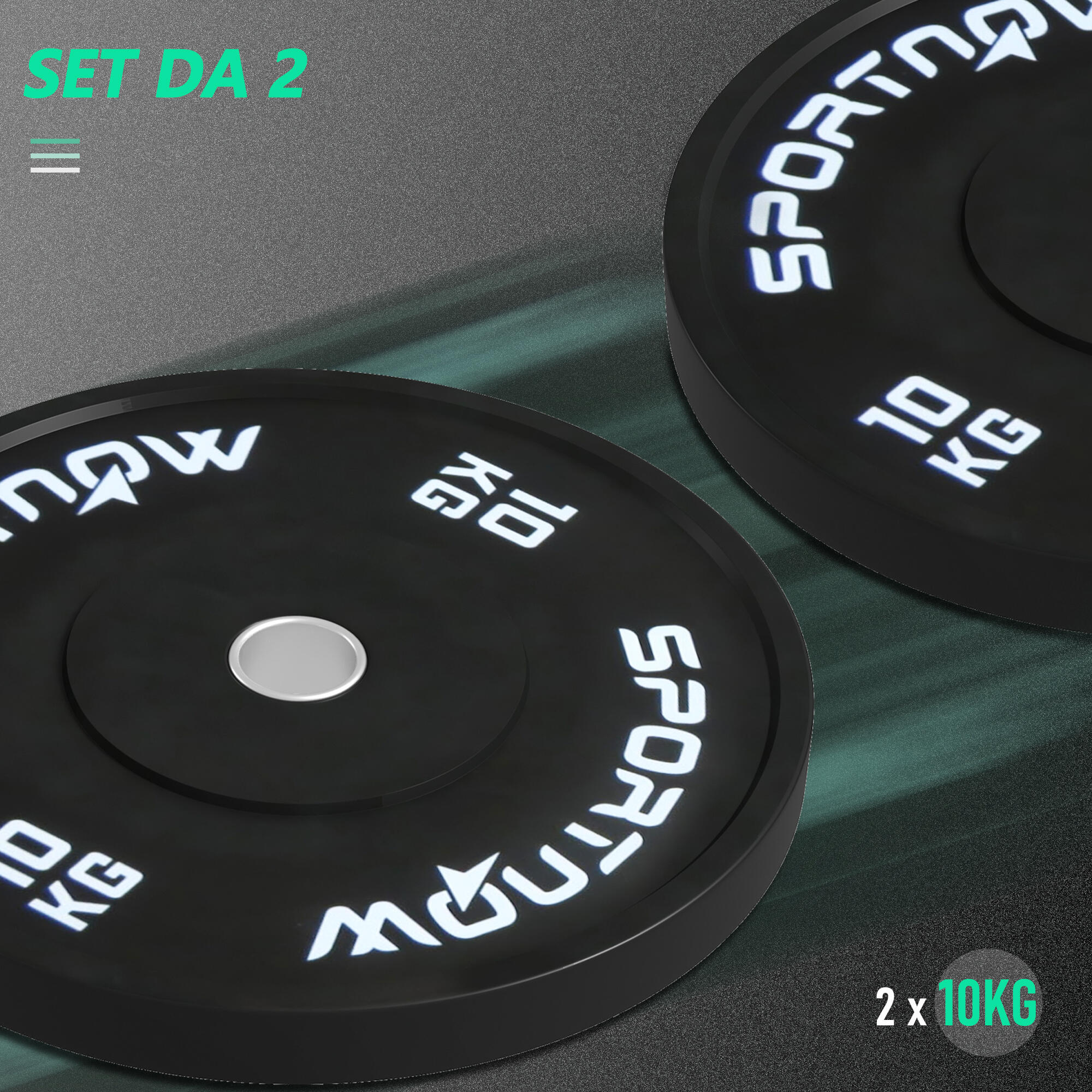 SPORTNOW Set 2 Dischi Palestra da 10kg per Bilanciere e Manubri con Attacco Ø5cm 4/7