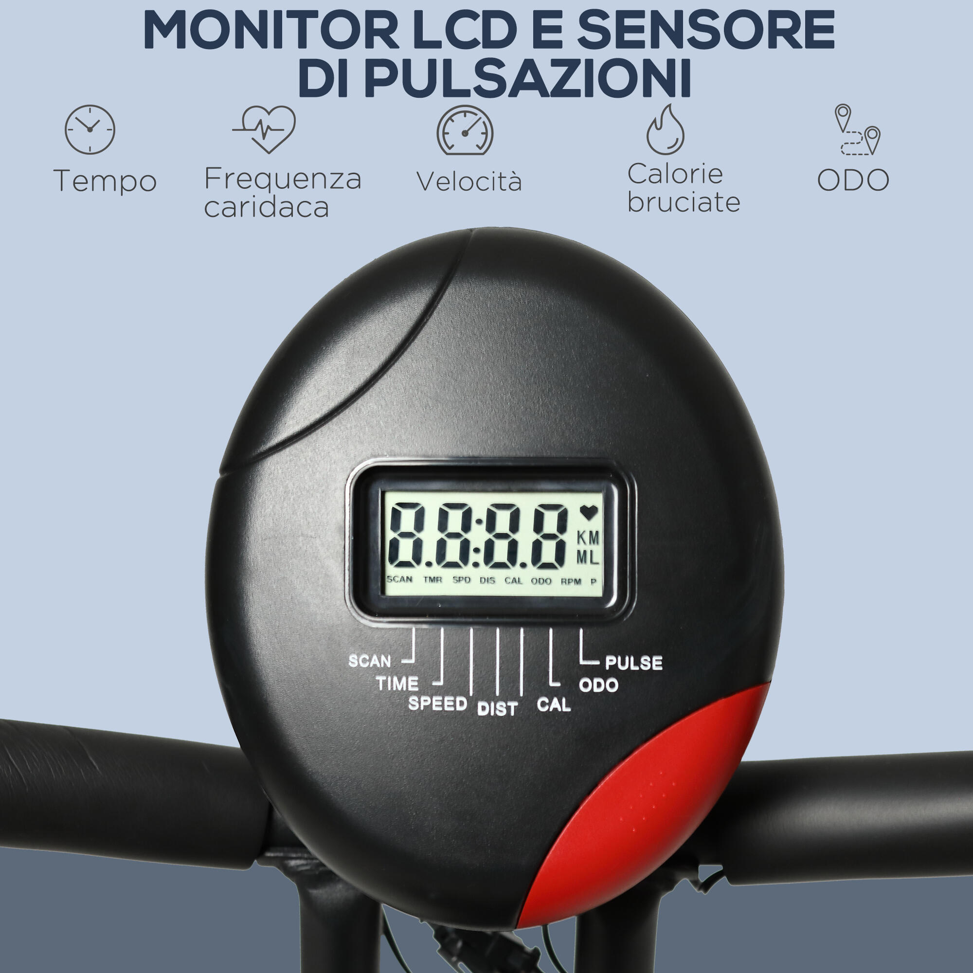 HOMCOM Cyclette Professionale e Pieghevole con Altezza Regolabile Nera 4/7