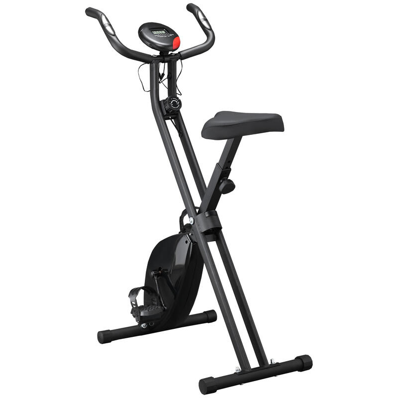 HOMCOM Cyclette Professionale e Pieghevole con Altezza Regolabile Nera