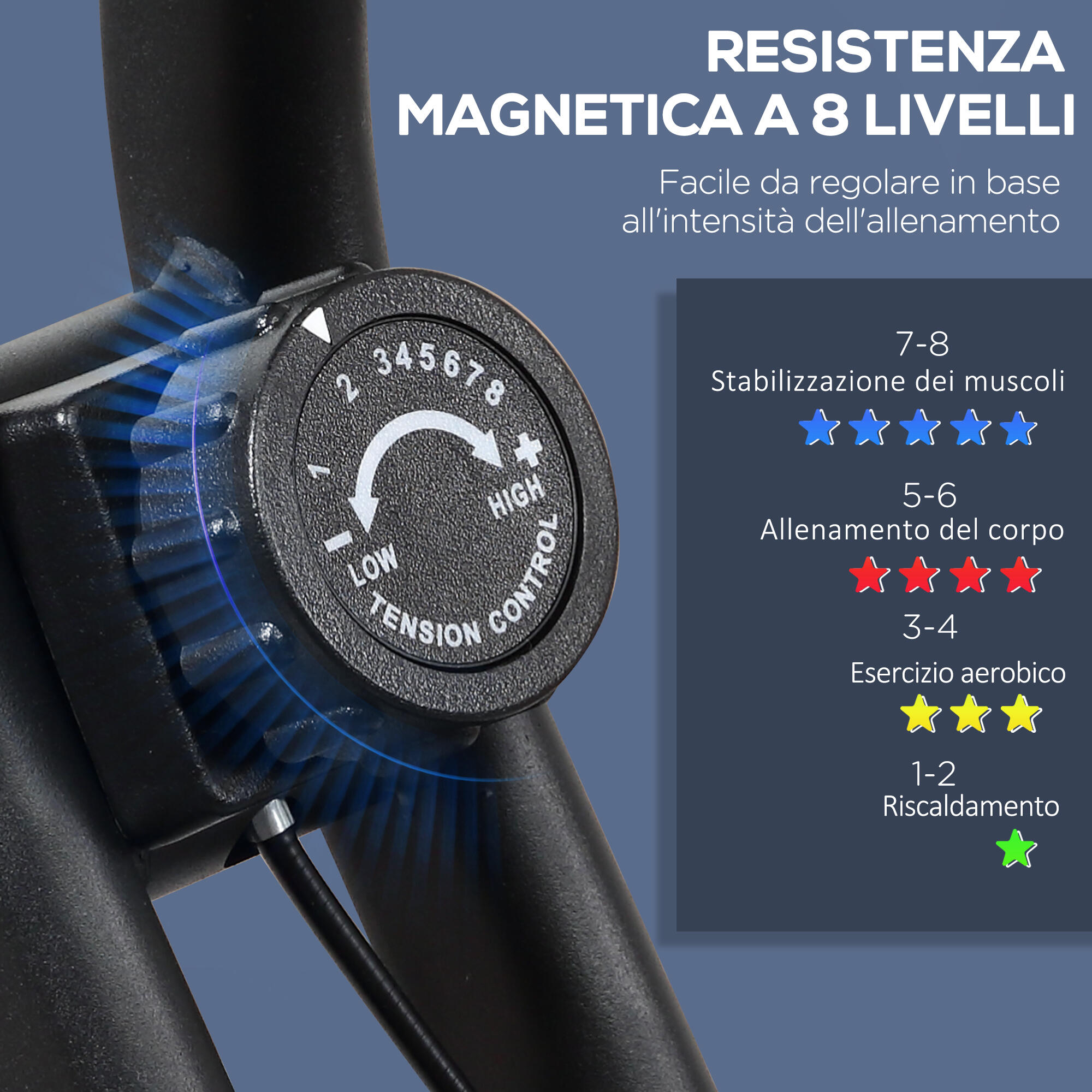 HOMCOM Cyclette Professionale e Pieghevole con Altezza Regolabile Nera 6/7