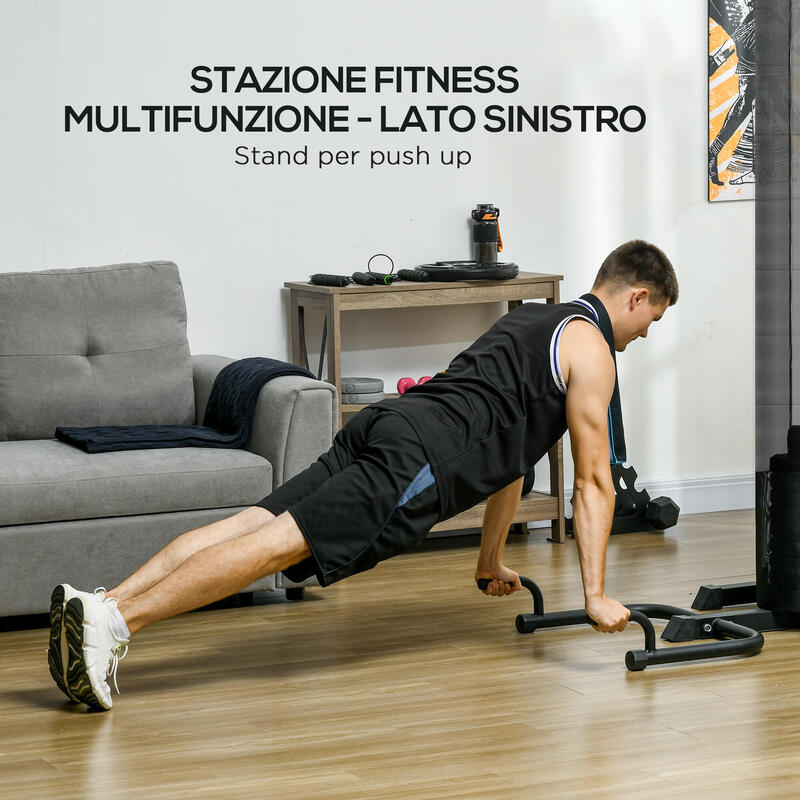 SPORTNOW Stație de Fitness Multifuncțională din Oțel Și Pu Negru