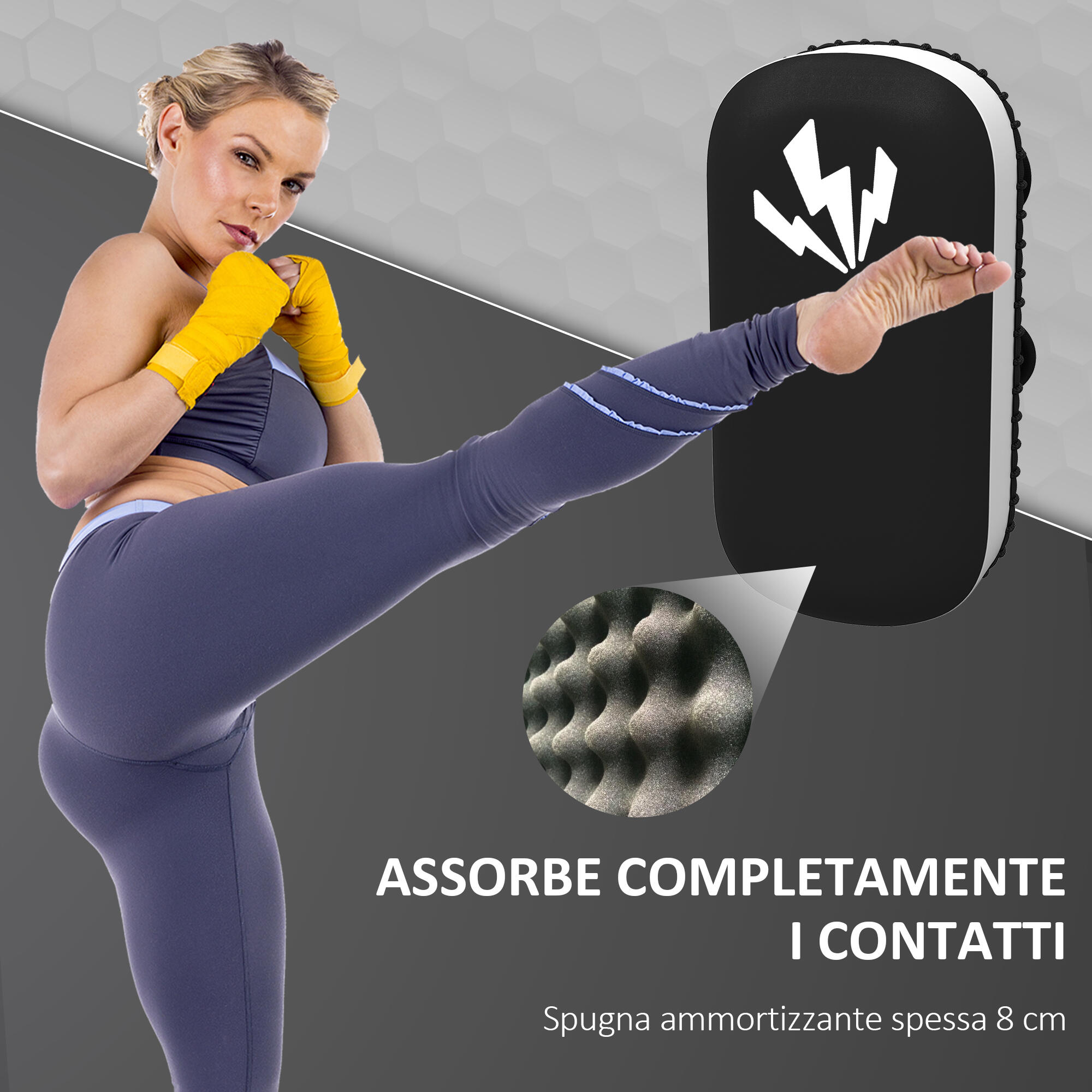 SPORTNOW Colpitore Boxe e Muay Thai Imbottito in EPE e PU Nero 4/7