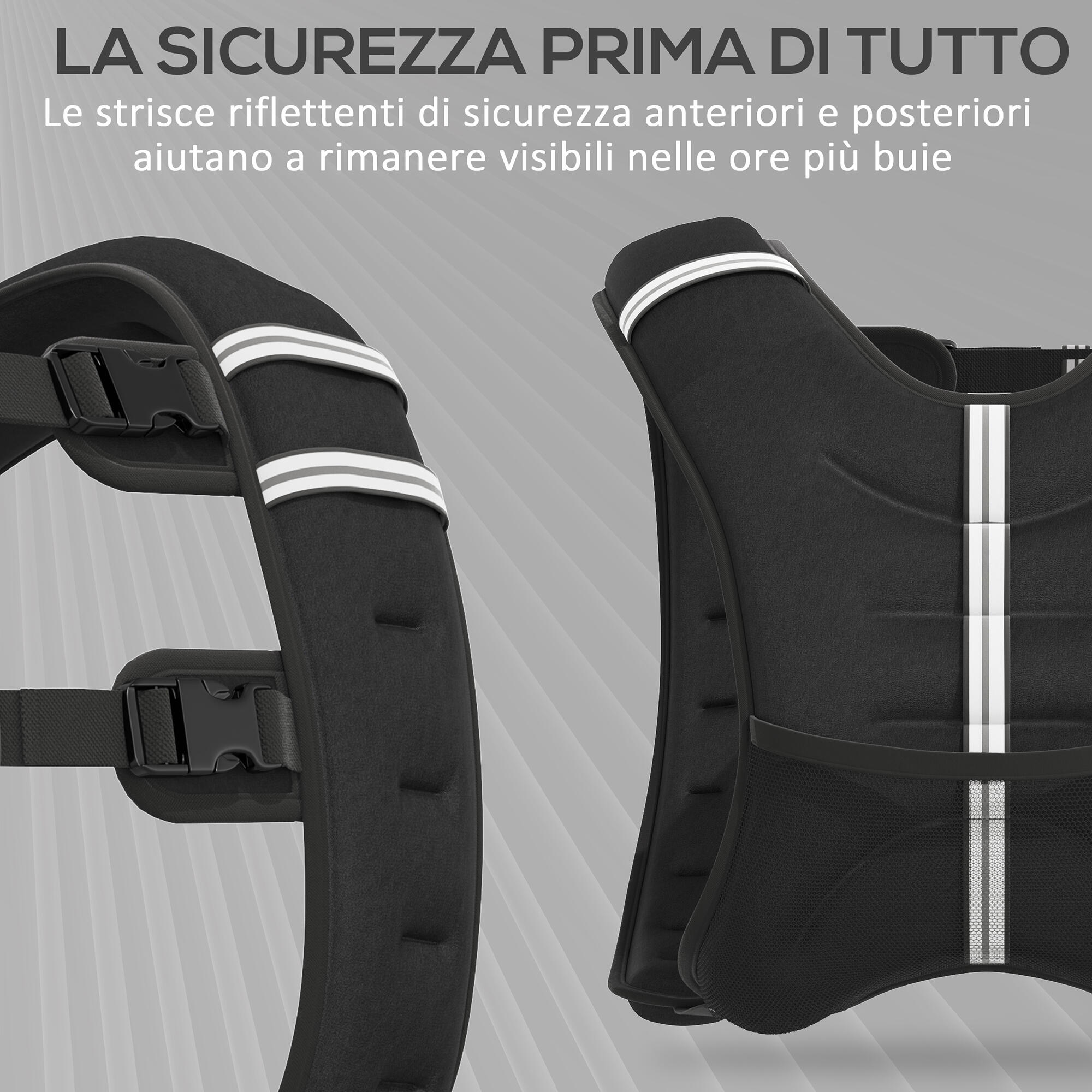 HOMCOM Giubbotto Zavorrato 8kg Traspirante con Tasca Portaoggetti Nero 7/7