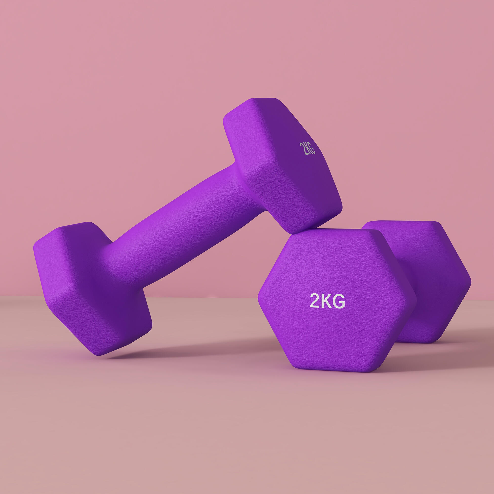 SPORTNOW Set 2 Manubri 2x2 kg Metallo e Plastica 16x7.5x7.5 cm Viola 7/7
