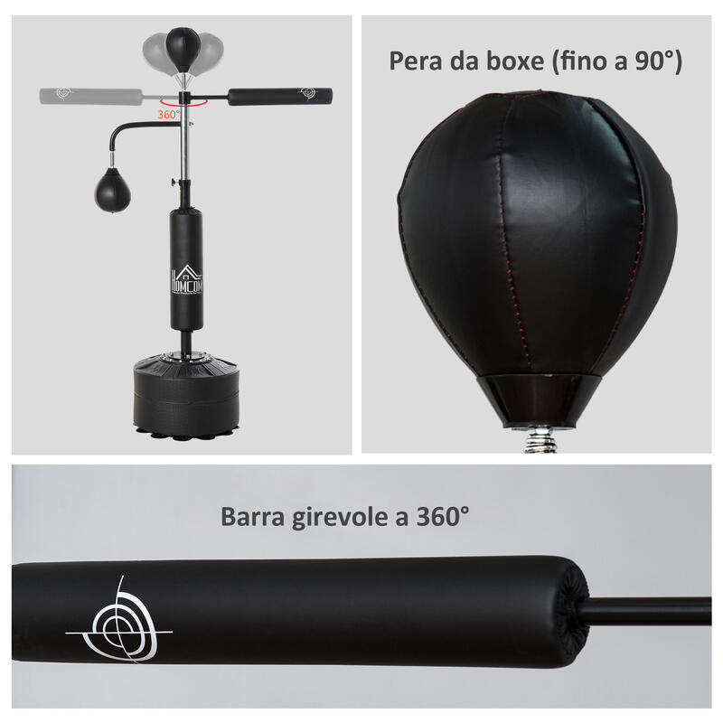 HOMCOM Sac de box, de Podea,  3 In 1, inaltime reglabila, 160-230 cm
