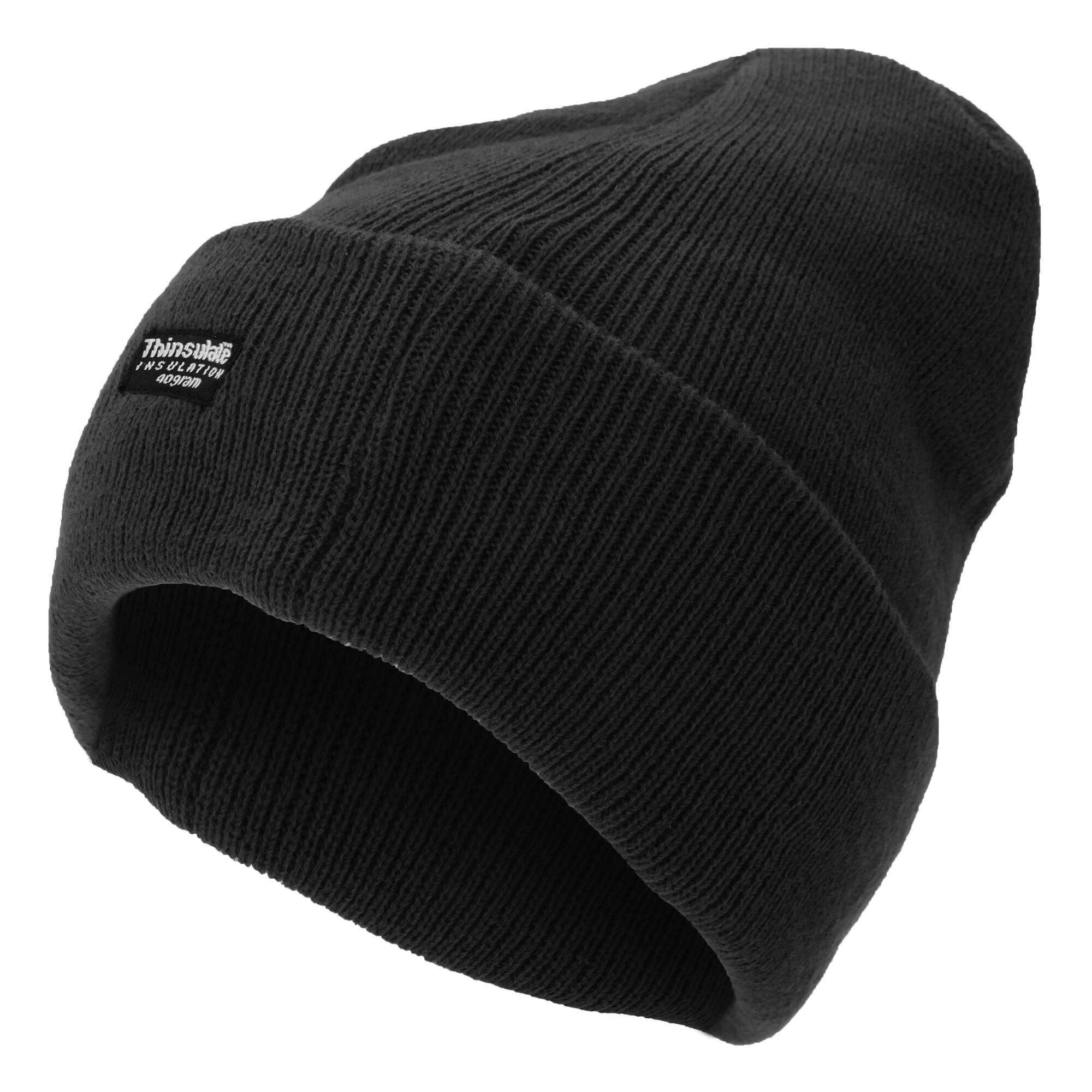 Unisex Thinsulate Lined Winter Hat Black