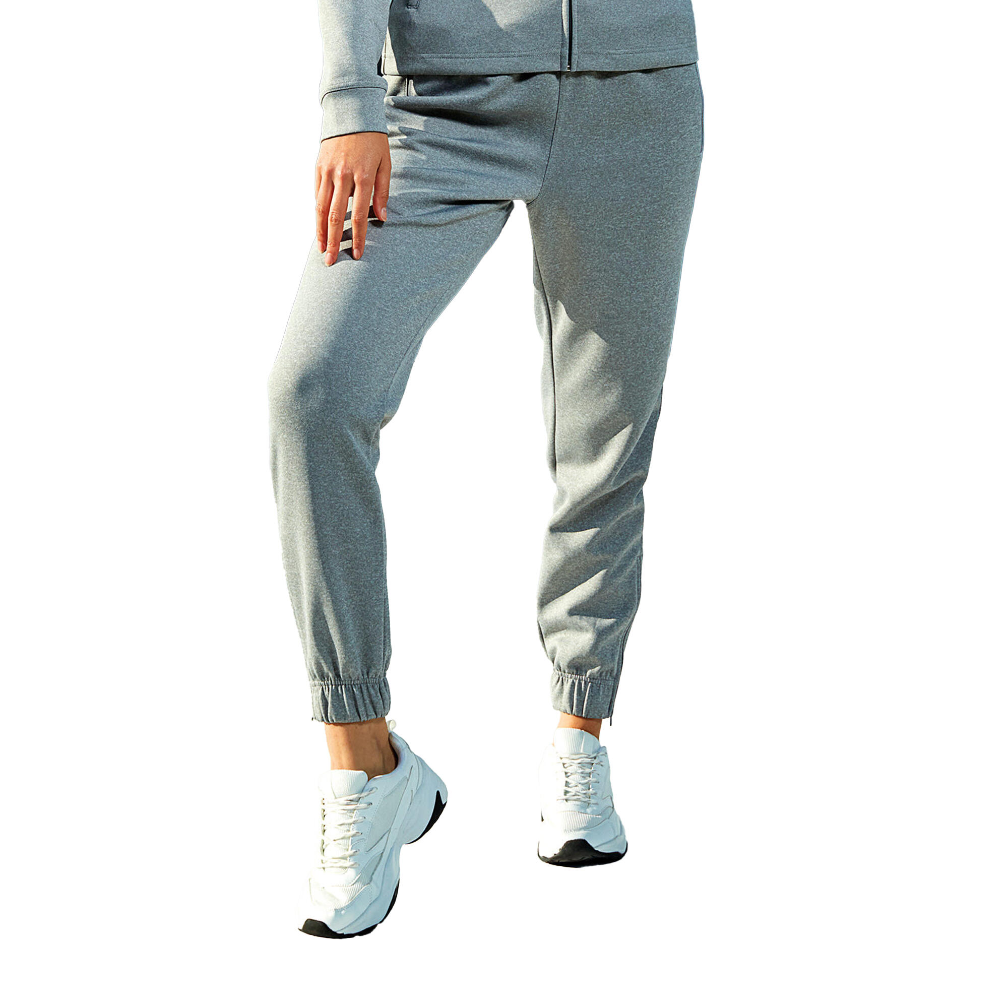 Womens/Ladies Spun Dyed Melange Jogging Bottoms (Grey Melange) 3/3