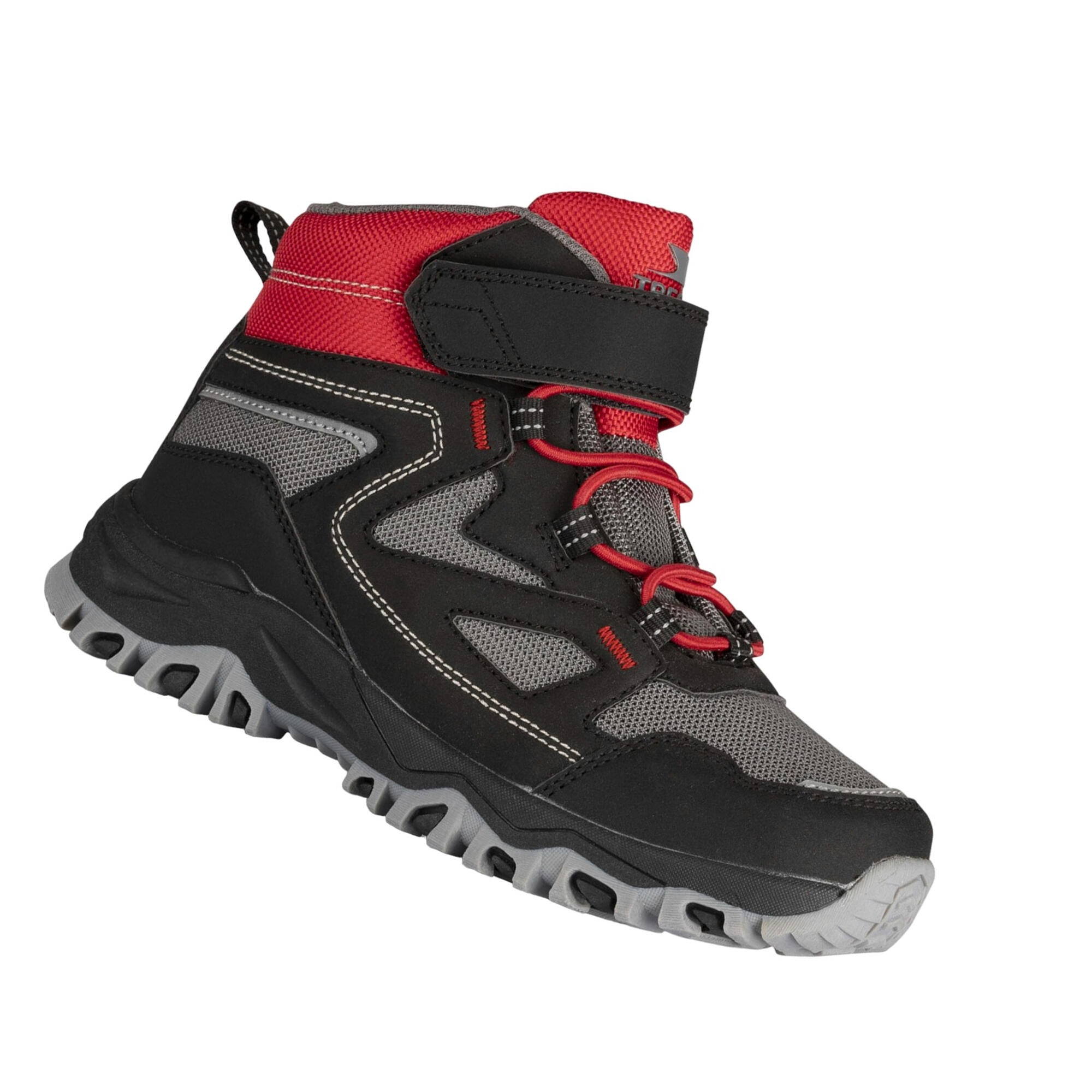 Childrens/Kids Adair Walking Boots (Black/Red) 2/4