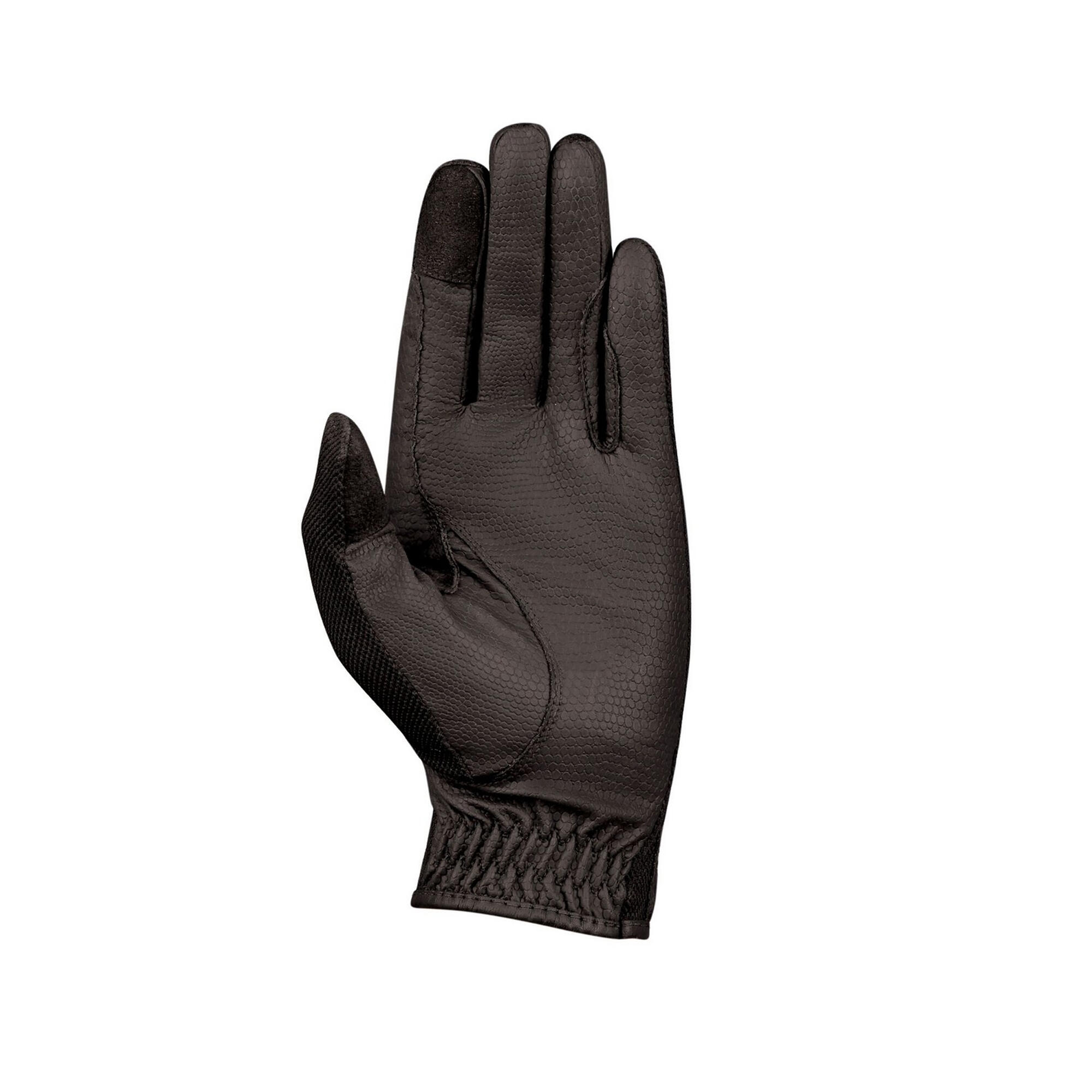DUBLIN Mesh Palm Goat Leather Glitter Riding Gloves (Black)