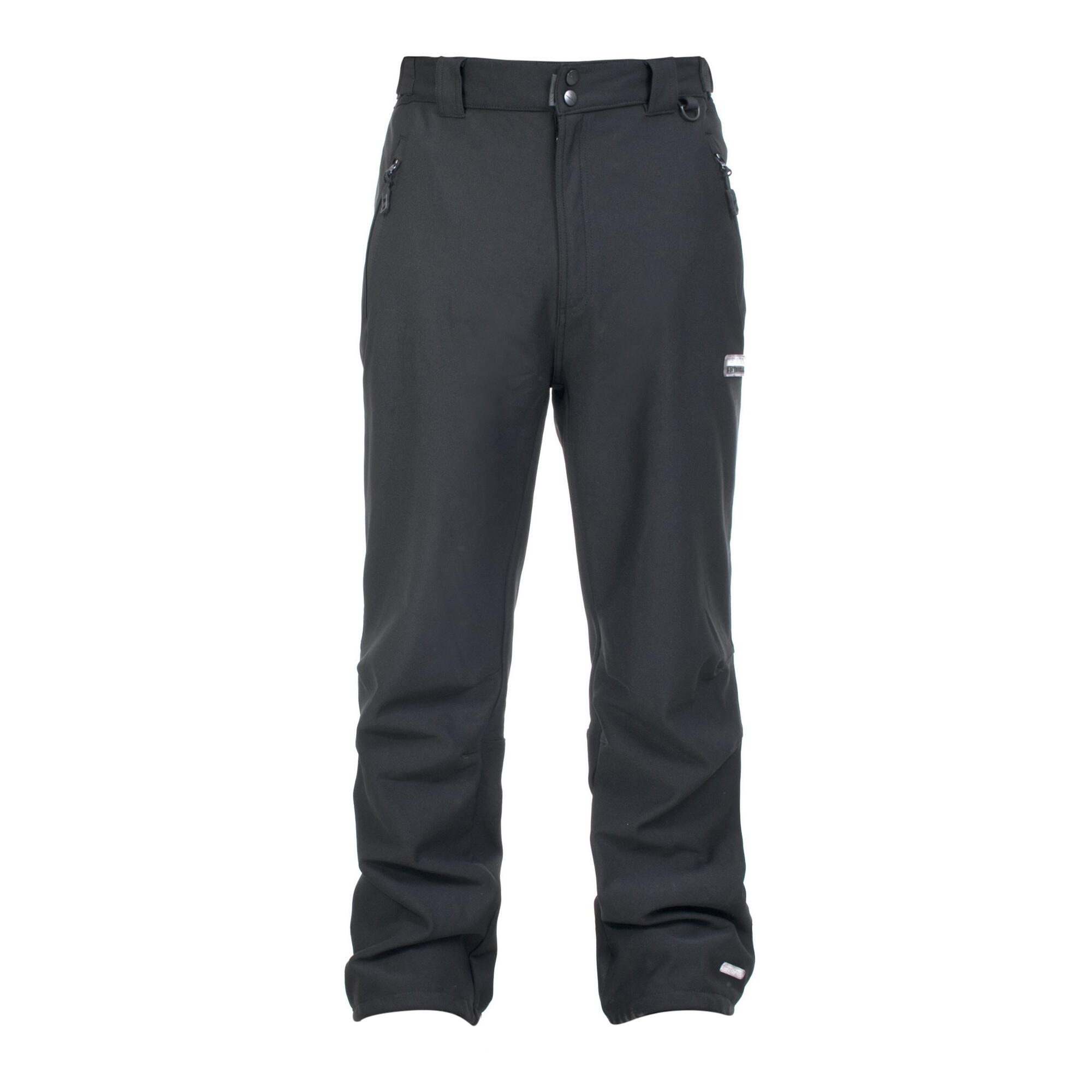 TRESPASS Mens Hemic Water Resistant Softshell Trousers (Black)