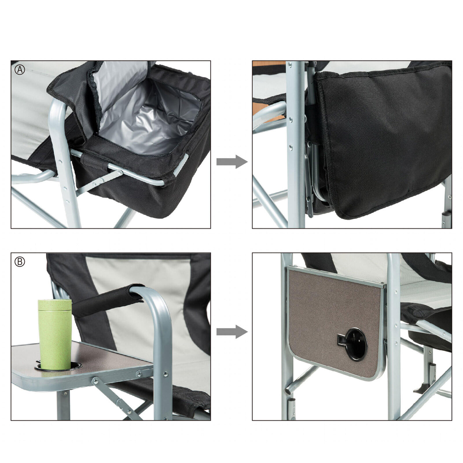 Chaise de camping pliante Outdoor Kühl Tasche Table 150 kg 4/7