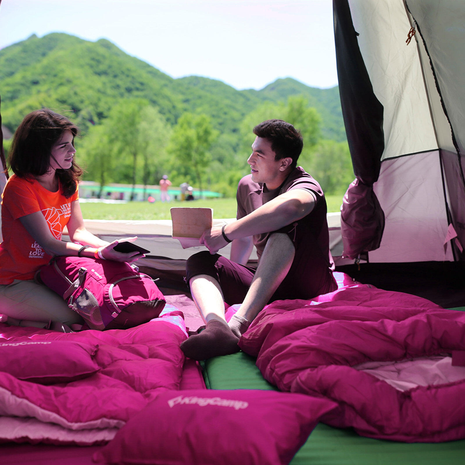Deken slaapzak Oasis 250 Zomer Camping Outdoor 2,2m 12°C 5/7