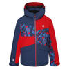 Blouson de ski GLEE Enfant (Denim sombre / Rouge vif)