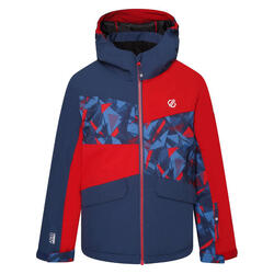 Blouson de ski GLEE Enfant (Denim sombre / Rouge vif)