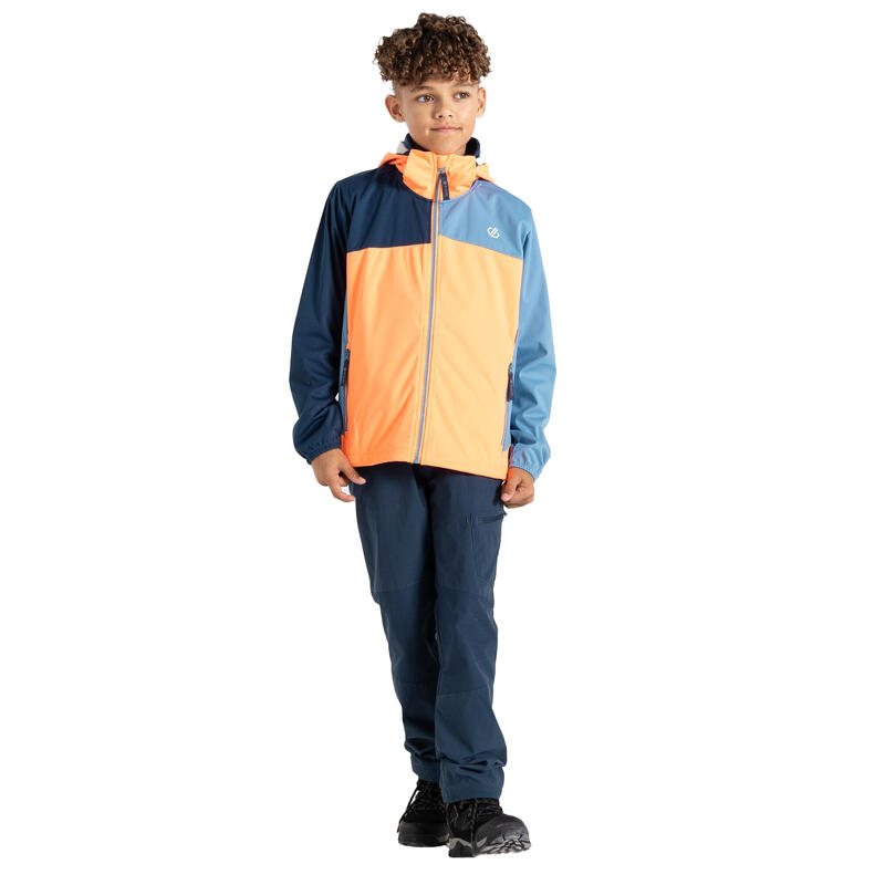 Chaqueta Softshell Cheer para Niños/Niñas Naranja, Azul Niágara