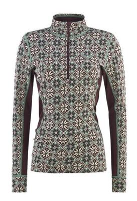 Kari Traa Merino Base Layer Rose Half Zip grün