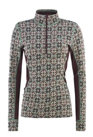 Kari Traa Merino Base Layer Rose Half Zip grün