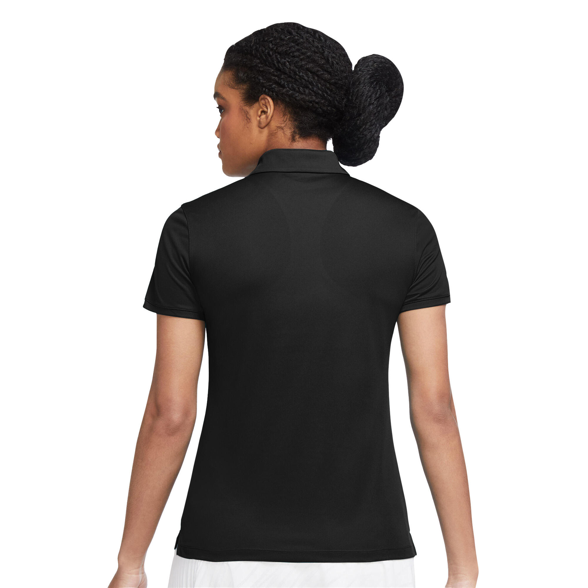 Maglietta Polo Tinta Unita Donna Nike Victory Nero Bianco 2/3