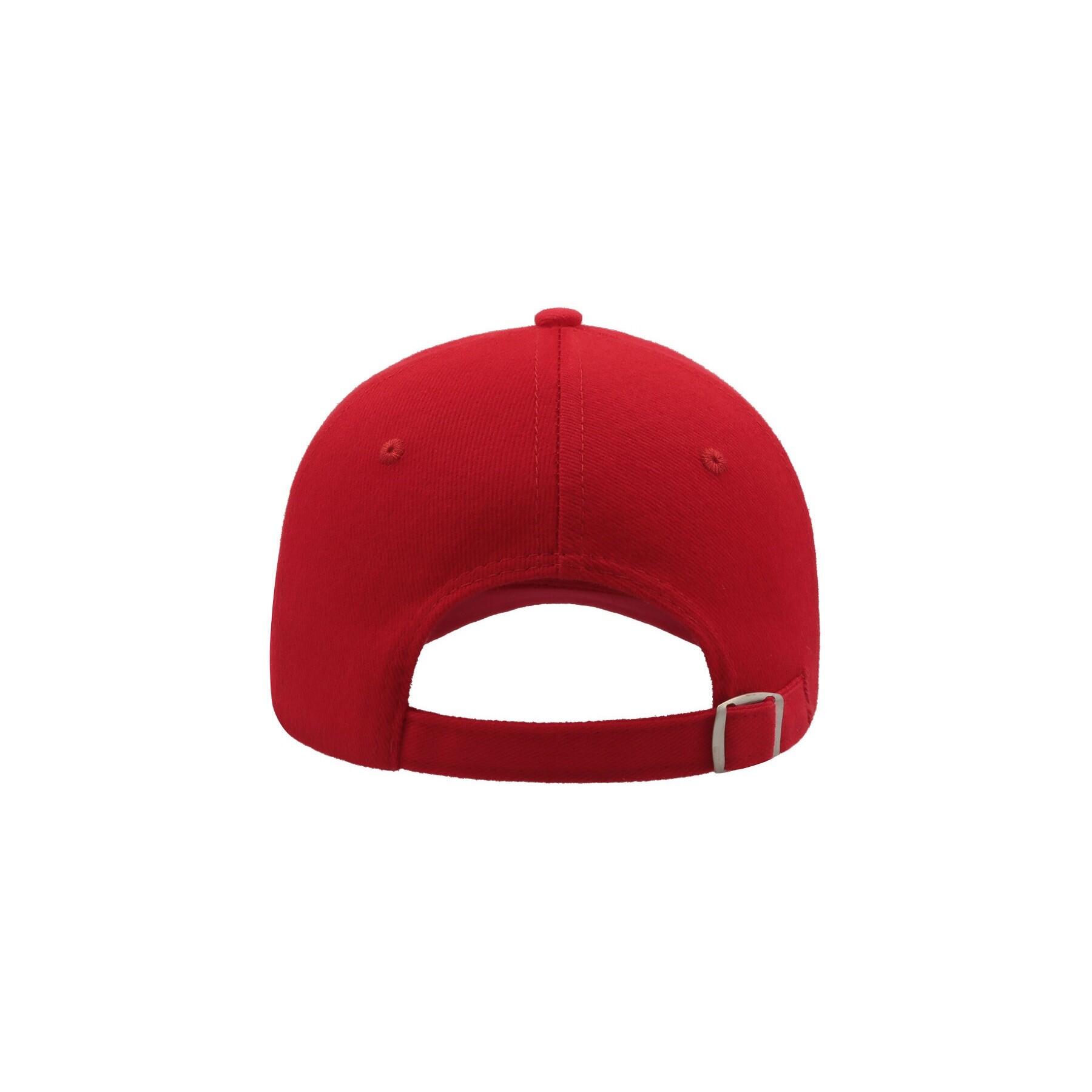 Liberty Five Buckle Heavy Brush Cotton 5 Panel Cap (Red) 2/5