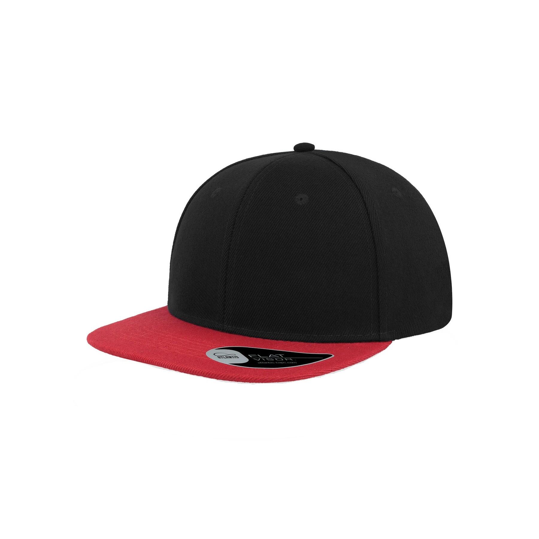 Cap with flat peak Mixed (Black / red)