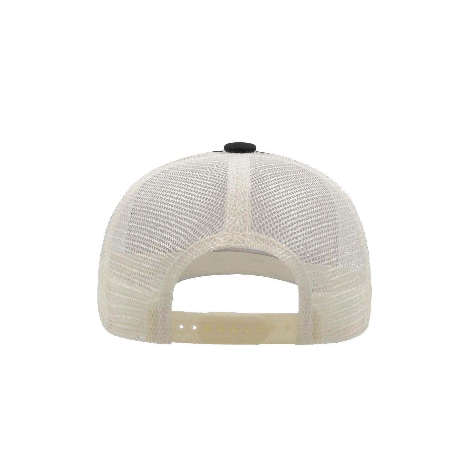 Record Mid Visor 5 Panel Trucker Cap (Black) 2/4